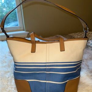Coach Hadley Striped Tote -Large